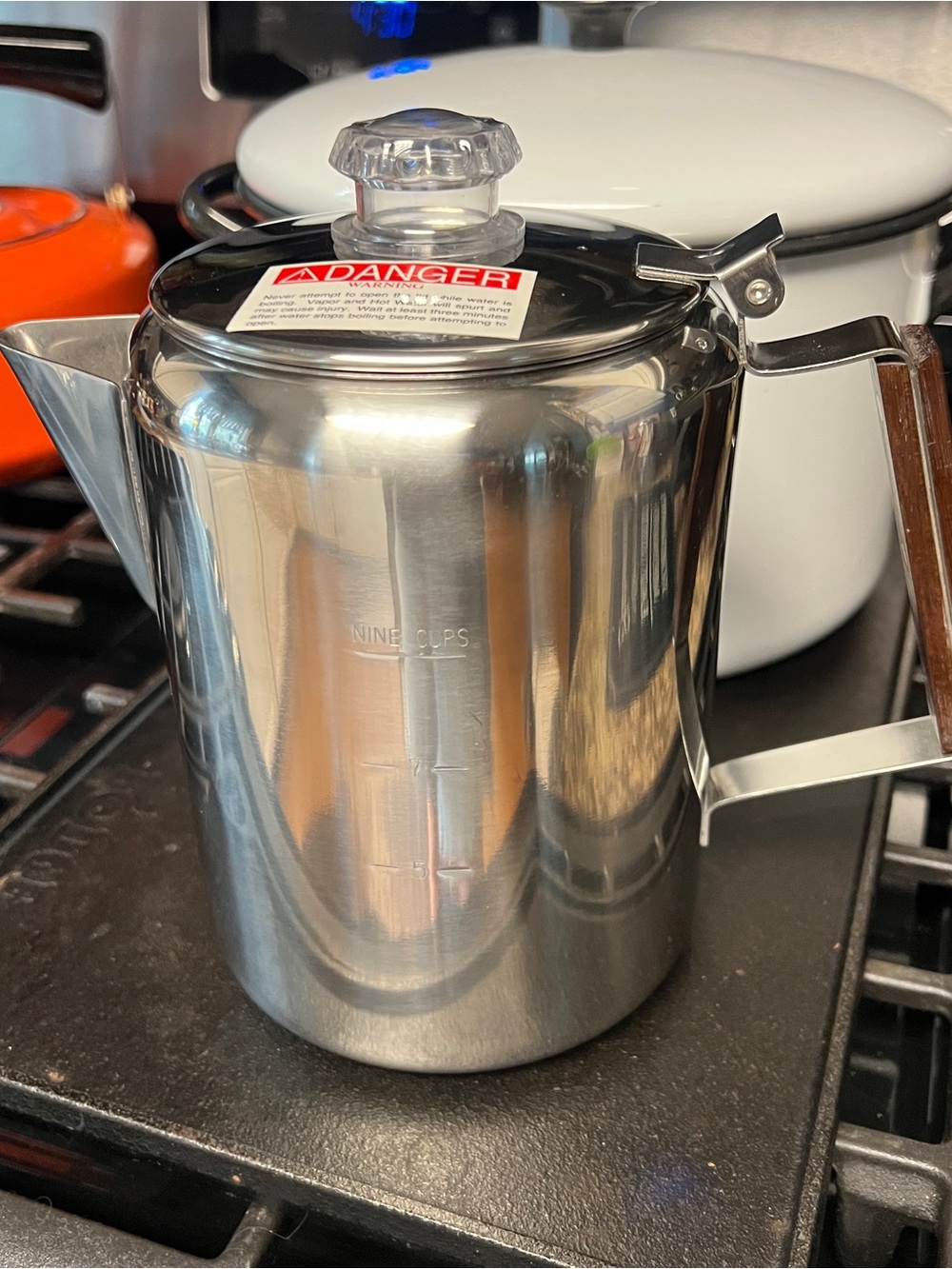 Stainless Steel Coffee Percolator - Silver